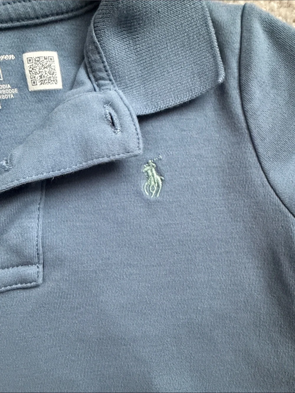 Ralph Lauren Blue Polo Romper - Baby